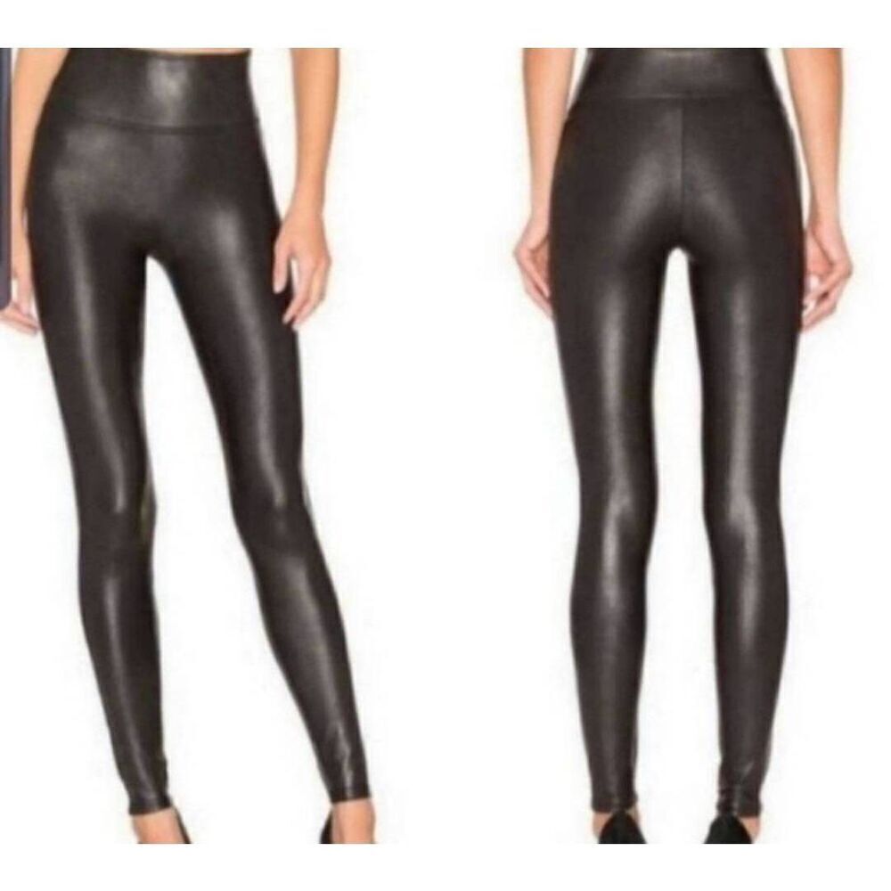 Spanx black Faux Leather Leggings sz Medium